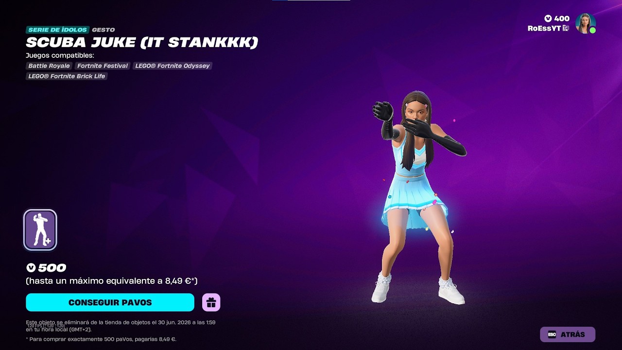 NUEVAS SKINS *OLIVIA RODRIGO, DAVE EL BUZO* y BAILE SCUBA JUKE NUEVA TIENDA FORTNITE HOY 26/27 JUNIO