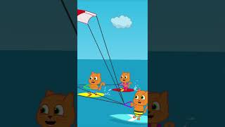 Wakesurfing with Cats 🏄‍♂️ Cats Family in English Cartoon for Kids #animation #shorts #catsfamily