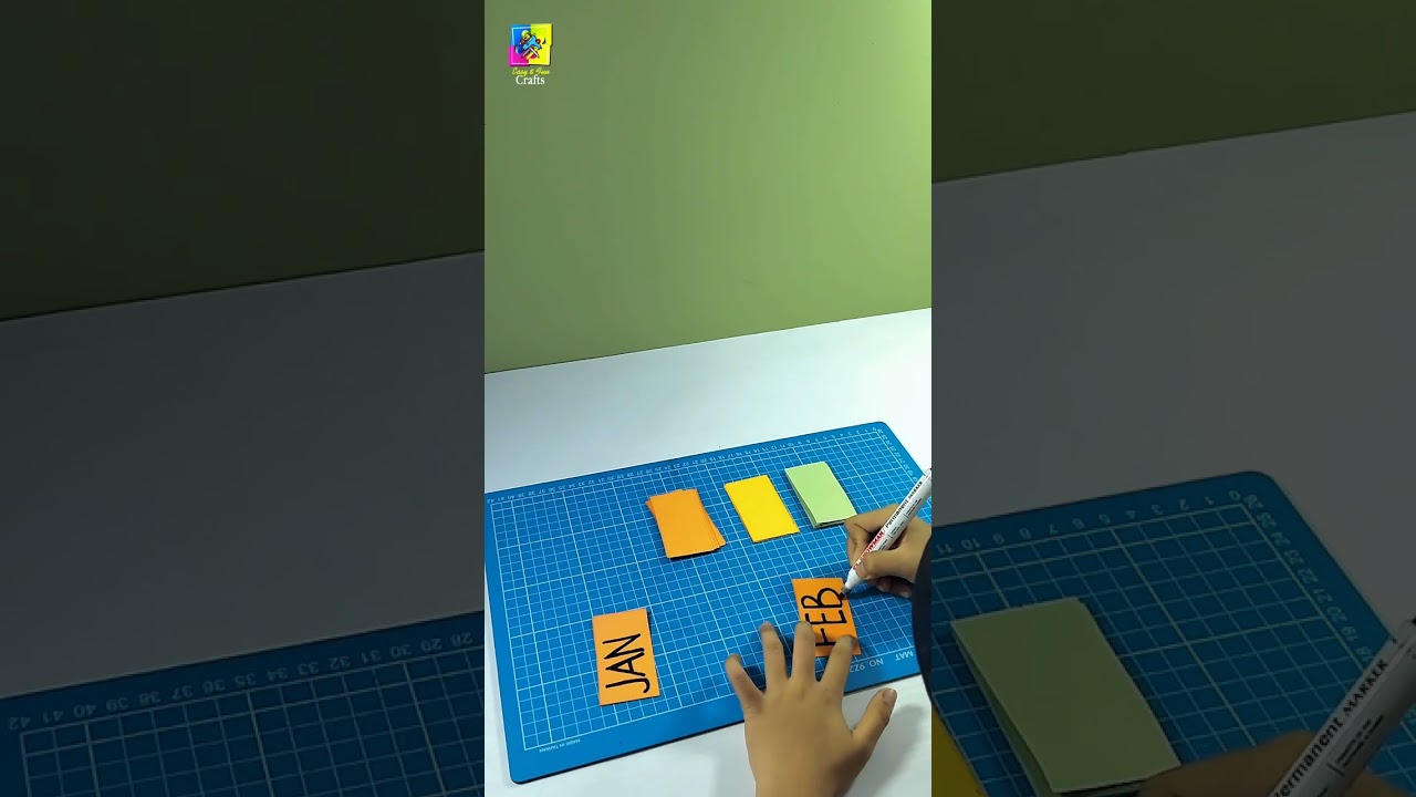 DIY aesthetic desk calendar using cardboard 