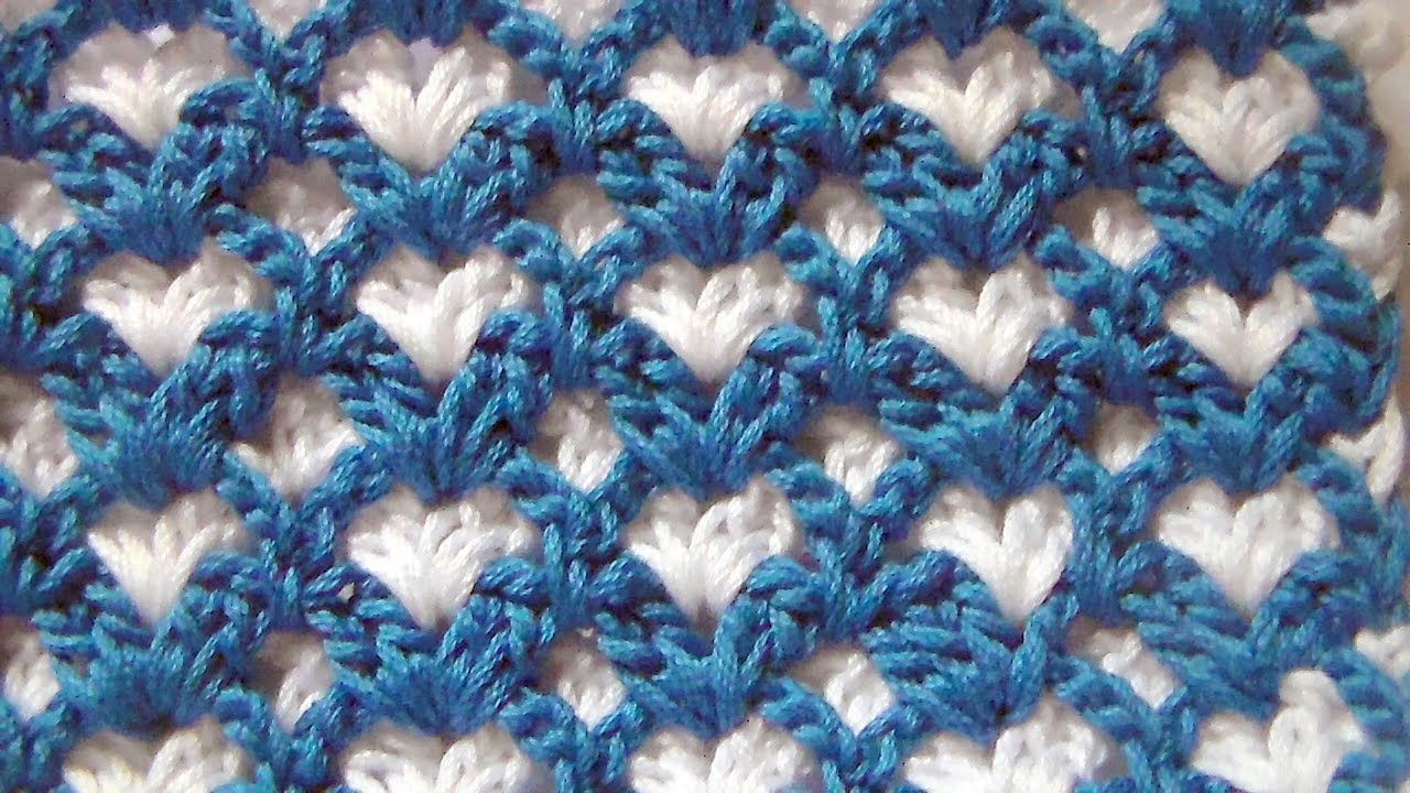 Punto ventagli bicolore all'uncinetto tutorial