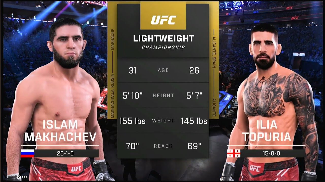 Ислам Махачев vs Илия Топурия CPU vs CPU UFC 5