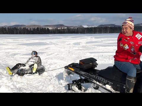 雪上引きずり回すから乗れよ、高井