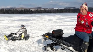 雪上引きずり回すから乗れよ、高井
