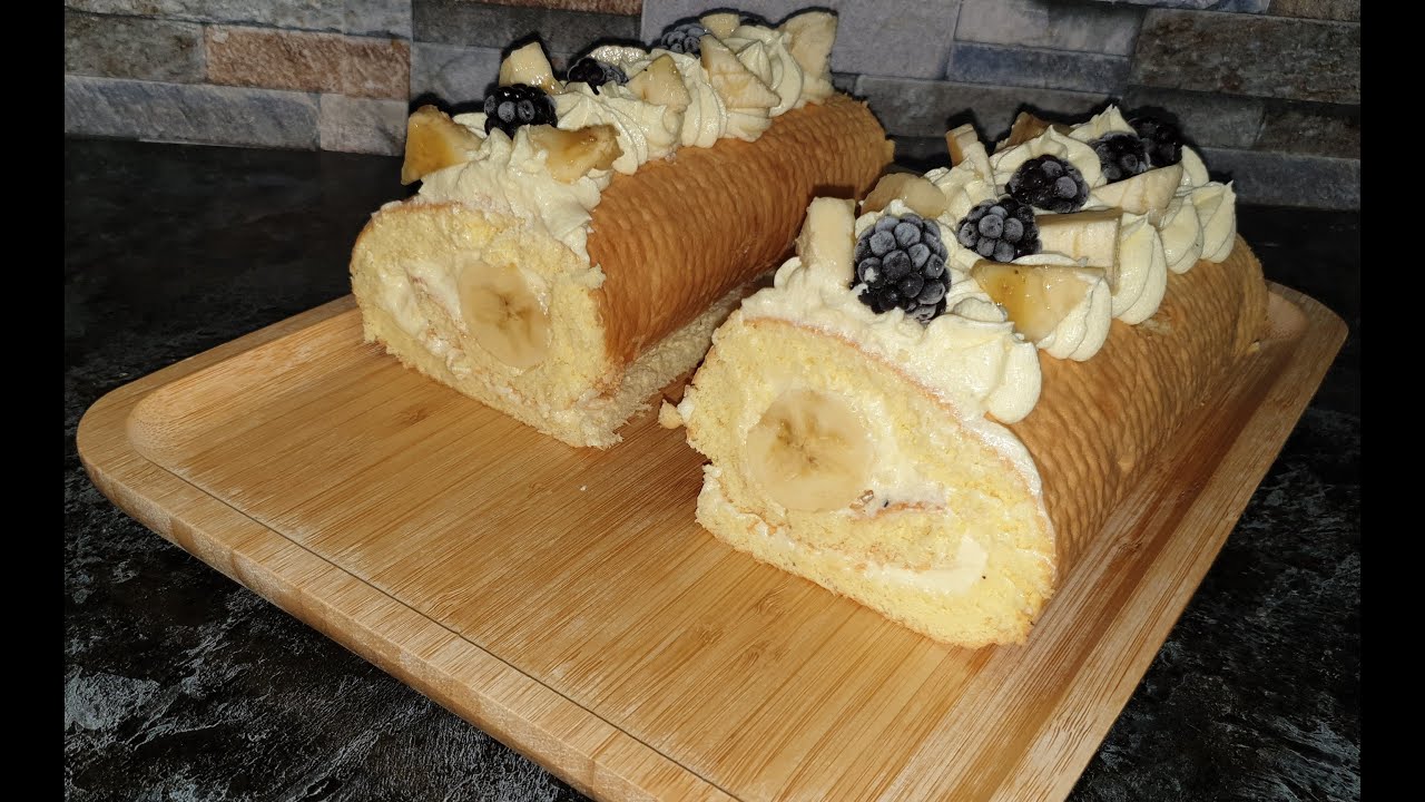 банановый рулет со сгущенкой
