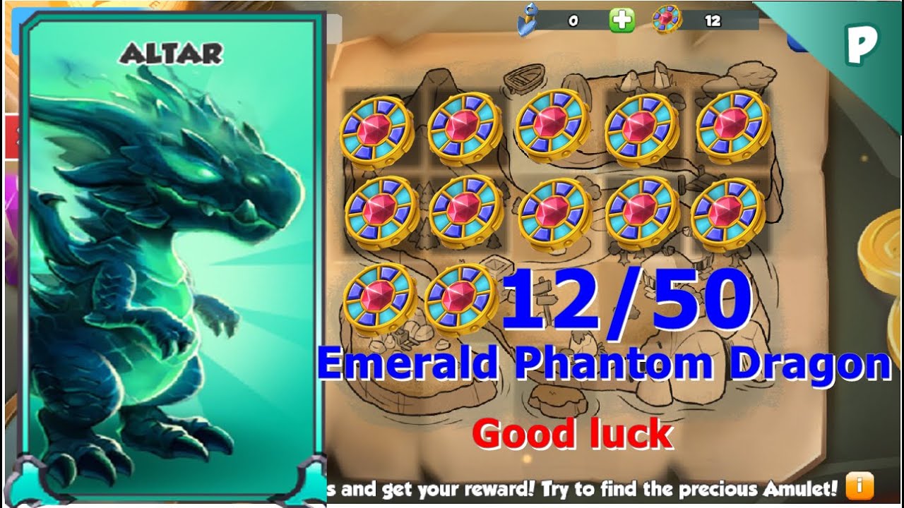 12/50 Emerald phantom Dragon-Dragon Mania Legends | Hatched Golden Sentinel Dragon | DML