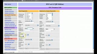 Screencast 2.1: Frequency lists in BNCweb