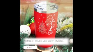 Christmas Elf - Insulated Laser Engraved Tumbler with Lid - Gift for Her, Gift for Mom, Gift for ...