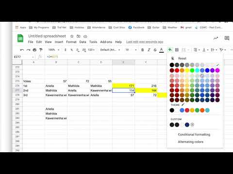 Level 3: Borda Count With A Spreadsheet From the Voting Math Program