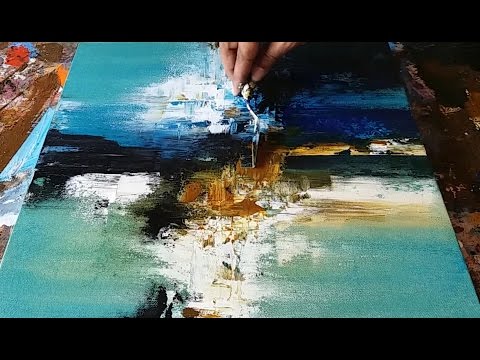 Abstract Painting / Demonstration Of Abstract Painting In Acrylics / Palette Knife