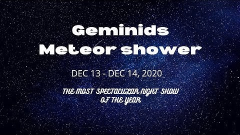 Geminids Meteor Shower 2020 Best Show on Earth