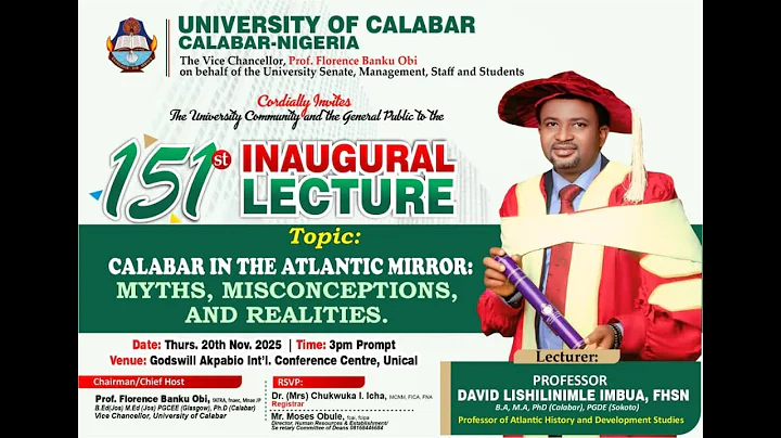 INFO | 151st Inaugural Lecture of the University of Calabar | Professor David Lishinilimle Imbua