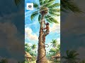 1980 Village Life 🌴  Man Climbing Coconut Tree with Pure Skill 💪✨”