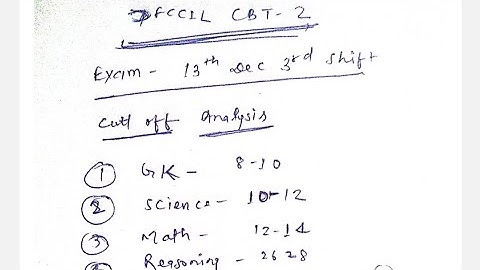 Dfccil Mts Cbt 2 Expected Cutt Off Marks...