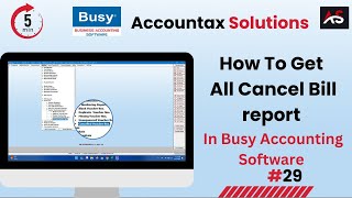 How to get all cancel bill report in busy || how to check cancel bill list screenshot 5