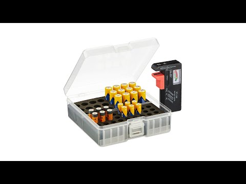 Organiseur à Piles Avec Testeur - 134 Emplacements Pour Piles AA, AAA, C, D, 9V - Rangement Sécurisé Avec Mousse - 6