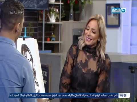 الرسام احمد محروس مع ريم البارودي رسمها بالشاي شوفوا رد فعلها الفقره كامله 