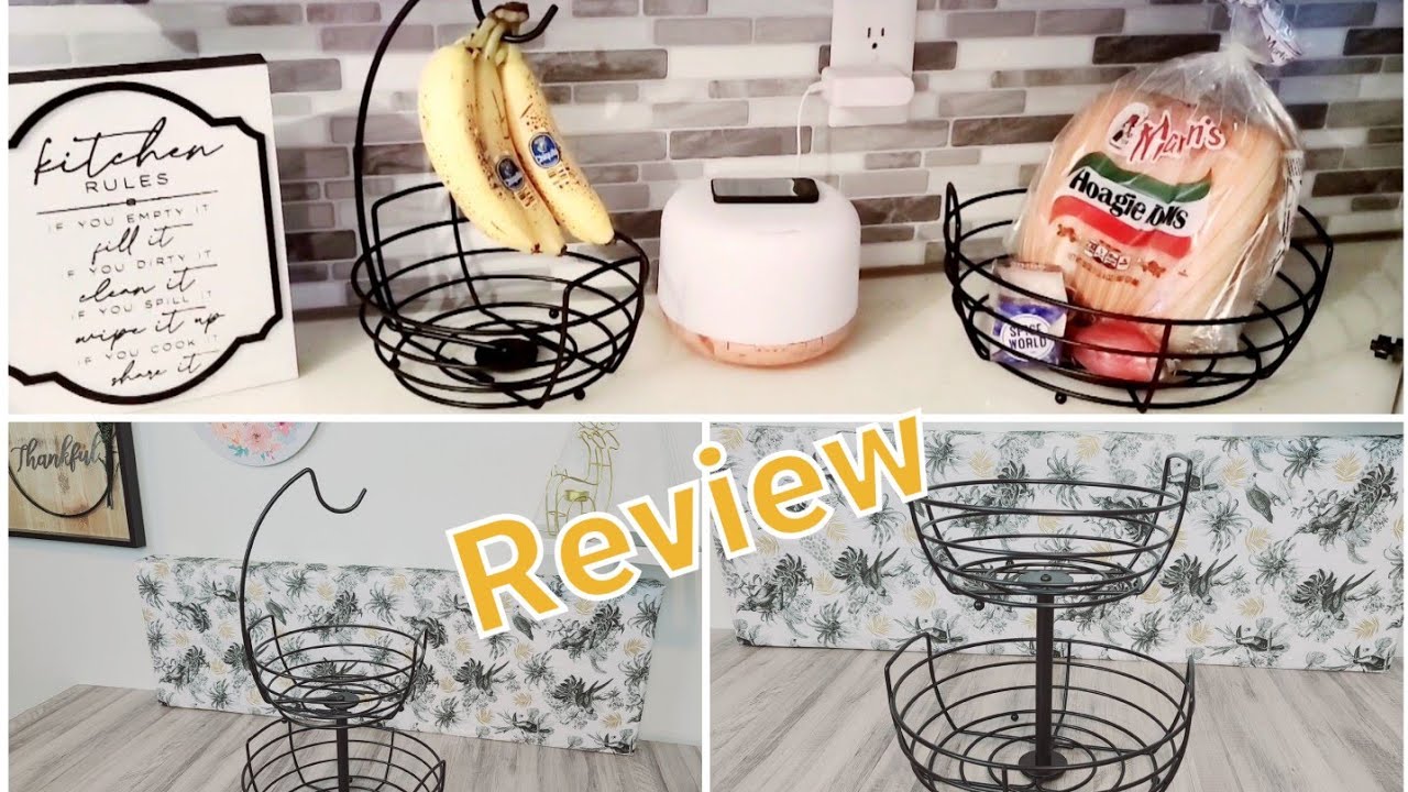 Bextsrack 2 Tier Fruit Basket Bowl with Banana Hanger