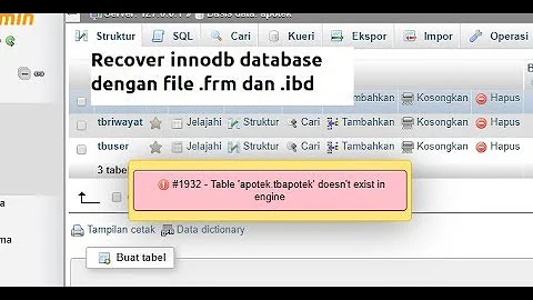Recover database myql innodb with frm and idb, without file ibdata1, log_file
