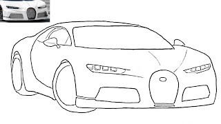 Easy Bugatti Car Drawing Tutorial for Beginners | From Basic Shapes to Detailed Design 🔥 #bugatti