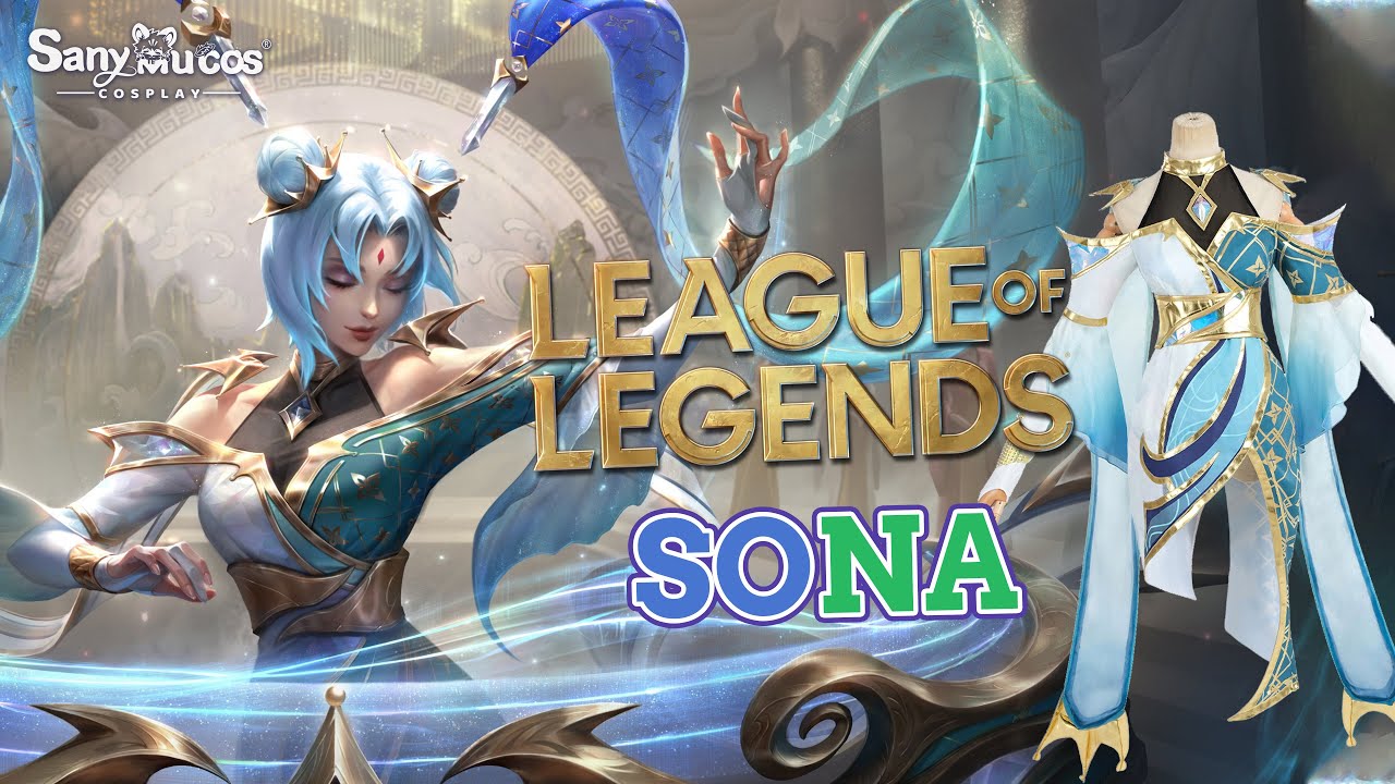 【SanyMuCos】League of Legends Prestige Immortal Journey Sona Cosplay Costume Plus Size Detail Show