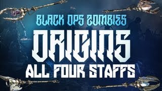 Black Ops 2 "ORIGINS" Zombies - All 4 Elemental Staffs In-Game! Crafting the Staff of Wind!