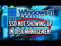 FIX SSD Or NVME Not Showing Up In Disk Management Or Bios In Windows 11 10 Solution mp3