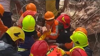 Four-year-old boy is rescued after building collapse in India | AFP