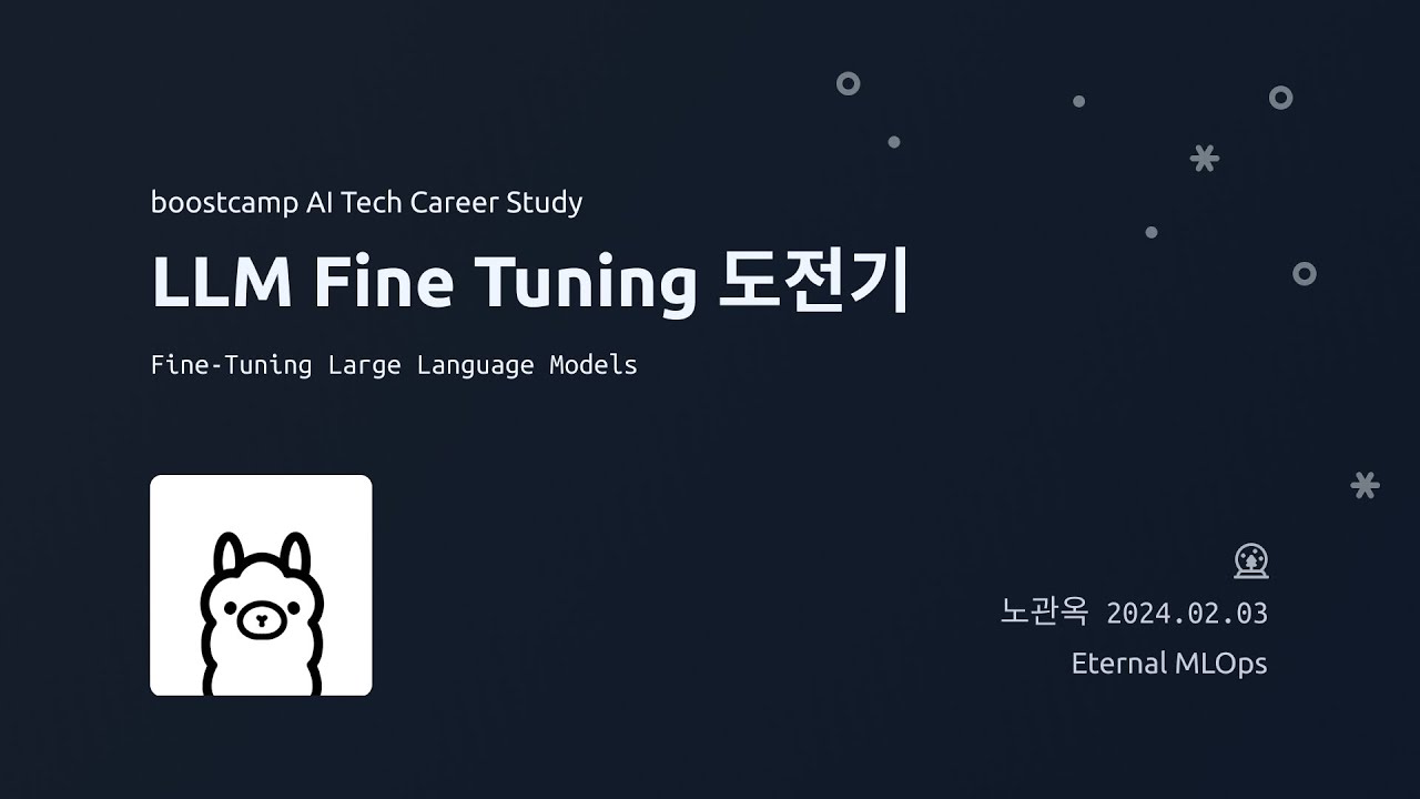 LLM Fine Tuning 도전기 - YouTube