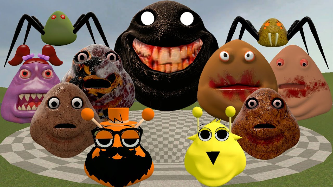 🌀SPARTAN KICKING POU BOU FAMILY FROM BOU'S REVENGE Of POU and SPRUNKI POU in FUNNEL Garry's Mod!