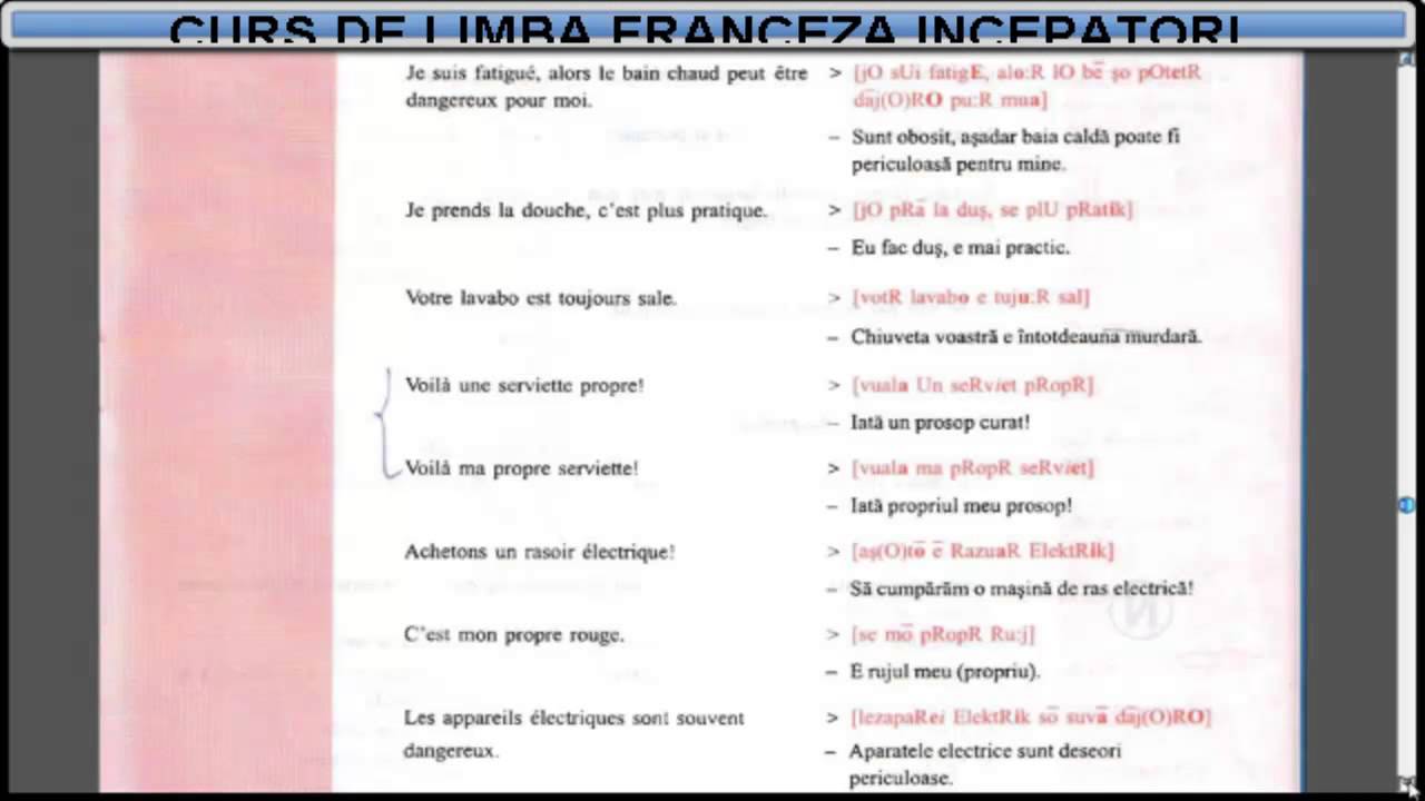 Curs De Limba Franceza Incepatori Temav Ocabular Lectia 18