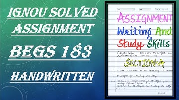 IGNOU Solved Assignment BEGS 183 Writing And Study Skills | English | Pause And Write |How To Write