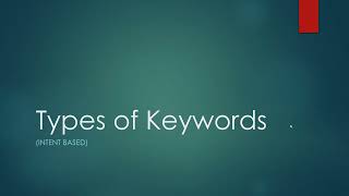 Types Of Keywords In Search Intent/What Is Keyword Intent/SEO Course For Beginners In Urdu