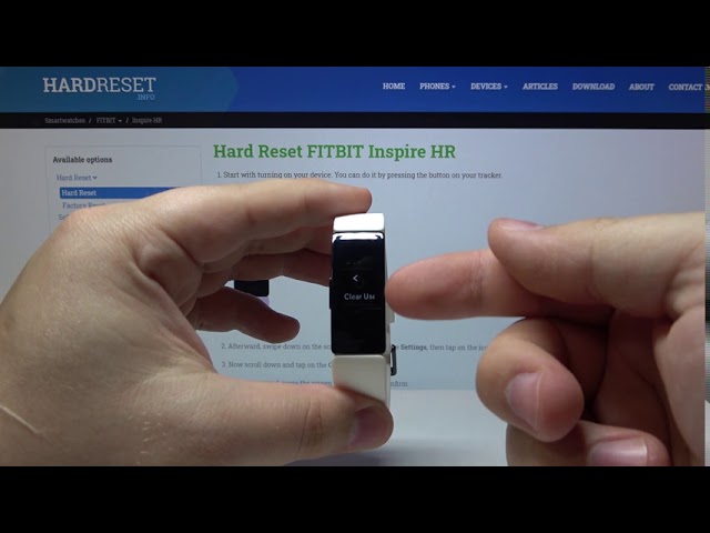 fitbit inspire hr how to reset