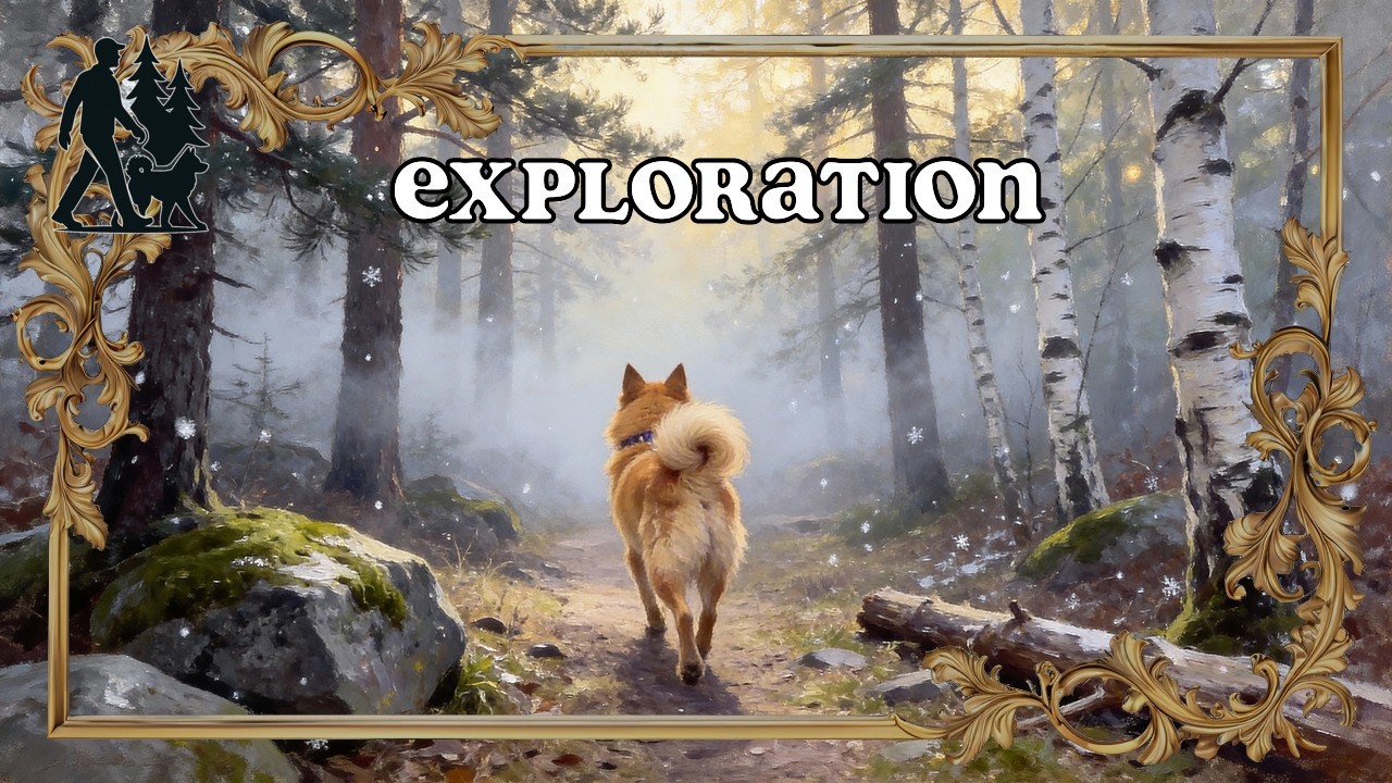Finnish Spitz Walks Into Mist