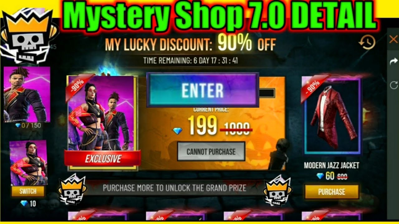 Free Fire New Mystery Shop 7 0 Get Upto 90 Discaunt On