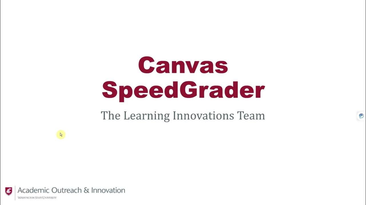 Canvas SpeedGrader YouTube