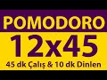 Pomodoro Tekniği | 12 x 45 Dakika | 45dk Çalış & 10dk Dinlen | Pomodoro Sayacı | Alarmlı | Müziksiz