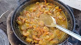 Making Curried Shrimp & Dumplings On The Fireside. Saturday In Our House.