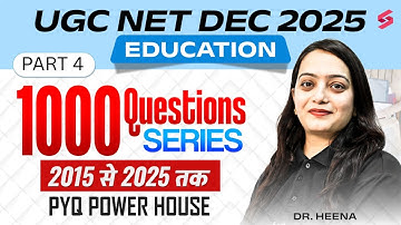 UGC NET Education Paper 2 | UGC NET Education Previous Year Questions #4 By Dr. Heena Mam