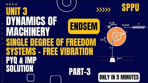 Dynamics of Machinery | Single Degree of Freedom Systems – Free Vibration  | PYQ & IMP SOLUTION SPPU