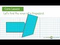 Find the area of a trapezoid by composing a parallelogram