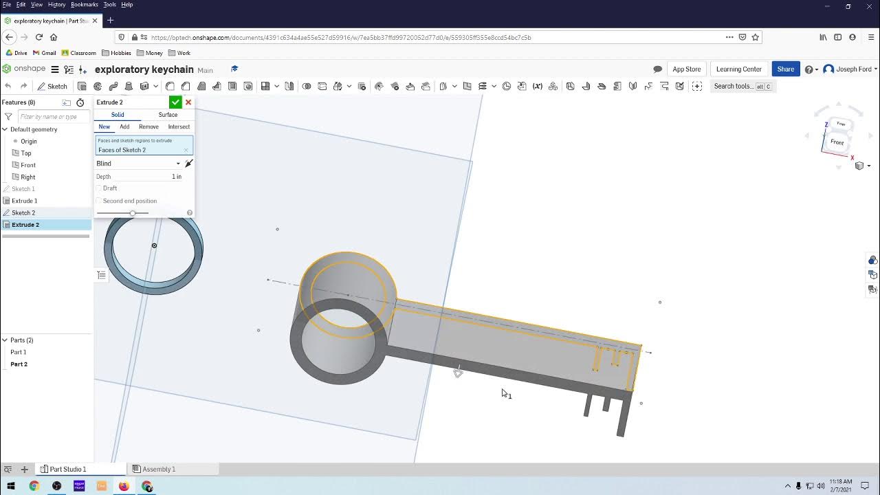 Onshape Exploratory; Keychain YouTube