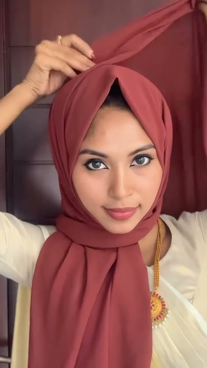 Hijab with saree🌼✨#hijabtutorial #onam #saree