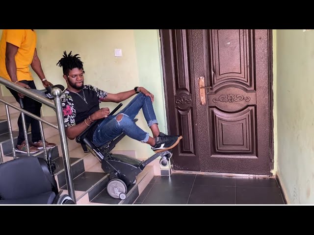 Watch how Ogidibrown climb stairs with a wheelchair machine 🦽