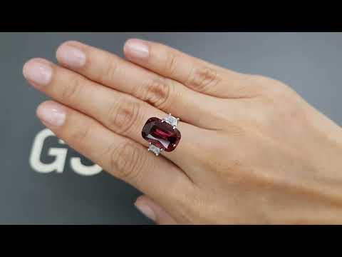 Orange-red tourmaline from Africa 7.79 carats in cushion cut Video  № 4