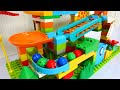 Marble Run ASMR ☆ Block Coaster, assemble and roll colorful balls!