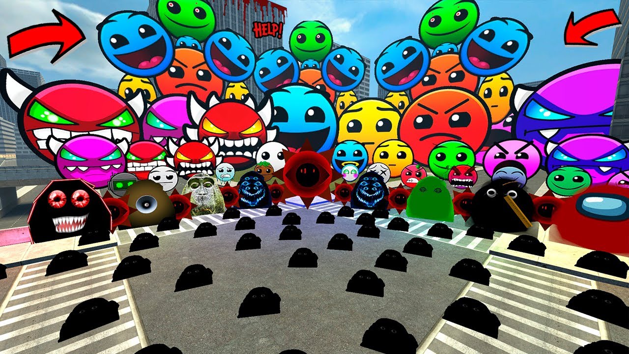 All Geometry Dash Family and Furious Angry Munci in Gmod