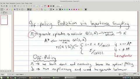 Reinforcement Learning - Lecture 13 (Off-policy prediction for MC via Importance Sampling)