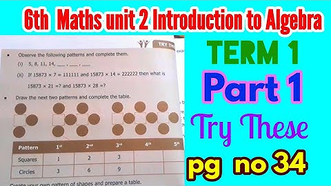 6th std Maths- Chapter 2 Introduction to ALGEBRA-Try These (pg no 34)- Part 1-Term1- New syllabus