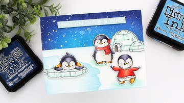 I Miss You Card | Creating an Icy Scene with Copic Markers and Ink Blending